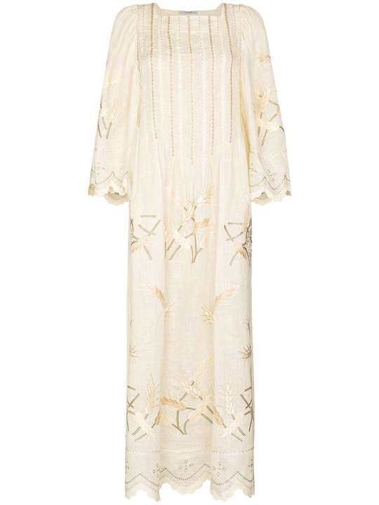 LouLou Embroidered Linen Dress展示图