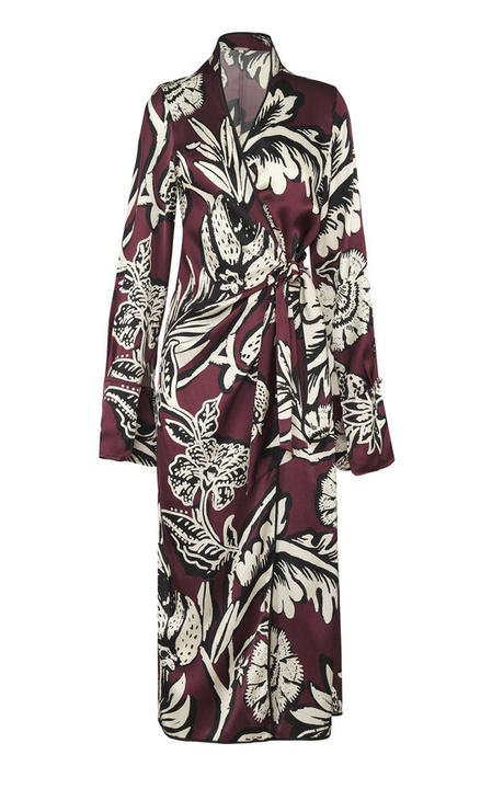 Powerful Words Floral-Printed Silk Wrap Dress展示图