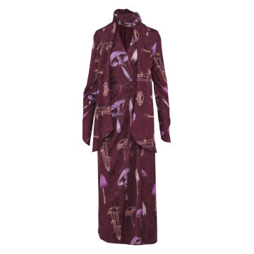 The Hidden Funghi Satin-Jacquard Wrap Dress