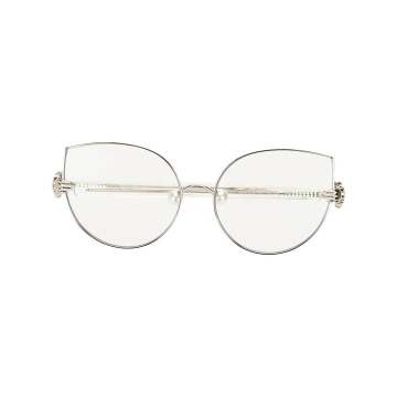 装饰性金属细节猫眼框眼镜