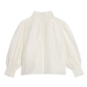 Shirt with lace collar