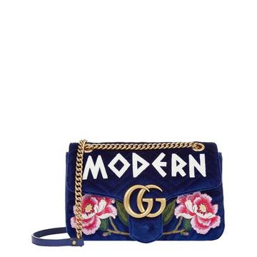 Medium Marmont Embroidered Velvet Modern Bag