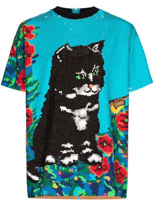 cat sequinned T-shirt展示图