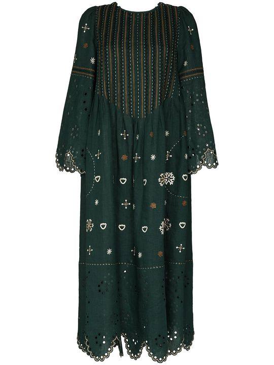 Jacqueline embroidered linen dress展示图