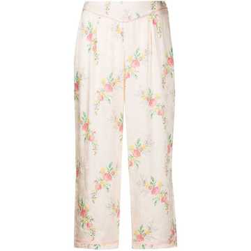 Ines flora-print cropped trousers