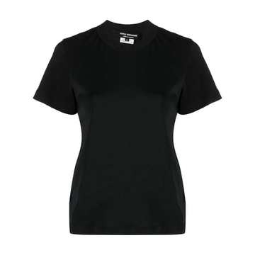 contrast-collar cotton T-shirt