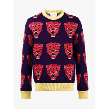 Tiger jacquard knitted sweater