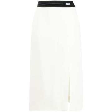 logo-waist pencil skirt