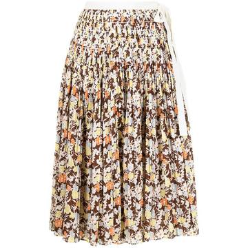 pleated tie-wrap skirt