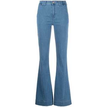 flared high-waisted jeans