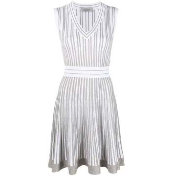 metallic-stripe dress