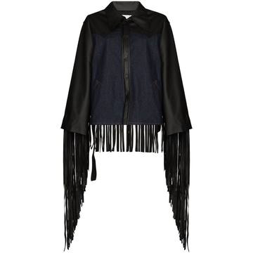 leather fringe denim jacket