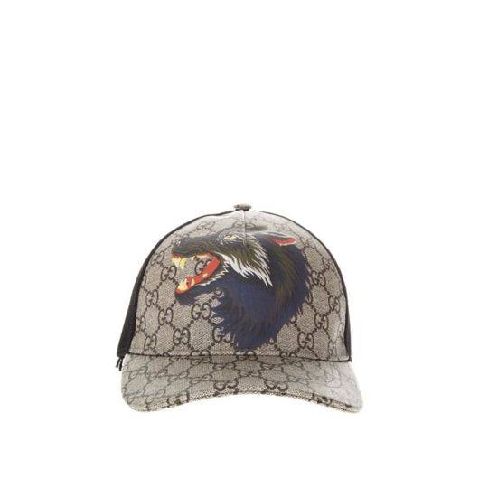 Gucci Wolf Printed Gg Supreme Hat展示图