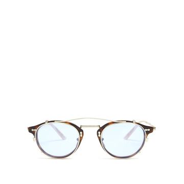 Detachable-lens round-frame acetate sunglasses