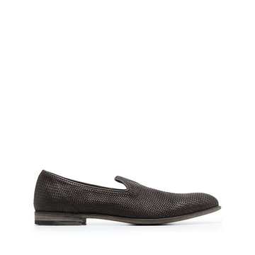 woven leather loafers