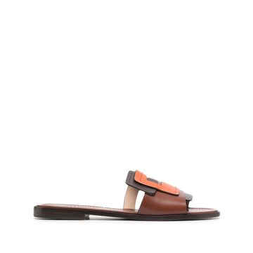 Flame slip-on leather sandals