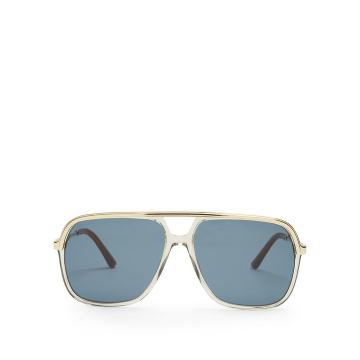 Squared-aviator acetate sunglasses