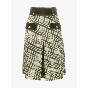 horsebit print knee length shorts