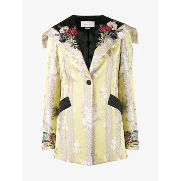 floral applique jacquard jacket