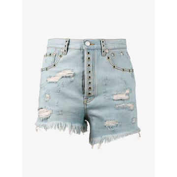 distressed fitted shorts
