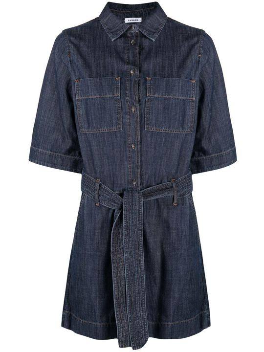 belted-waist denim playsuit展示图