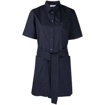 belted-waists shirt jumpsuit