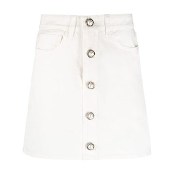 pearl buttons denim skirt