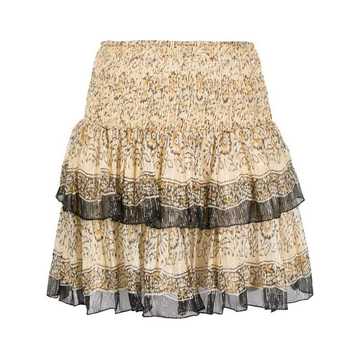 embroidered ruffle skirt