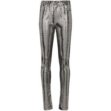 High waist metallic leggings