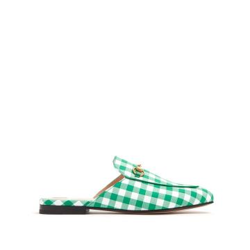 Princetown gingham backless loafers