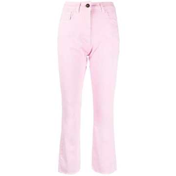 high-rise cropped-leg jeans