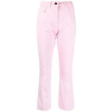 high-rise cropped-leg jeans