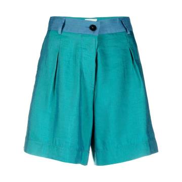 two-tone cotton shorts