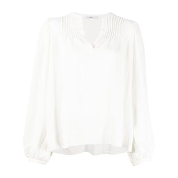 pleated-bib blouse