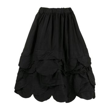 scalloped hem skirt