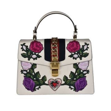 Gucci Sylvie Embroidered Medium Shoulder Bag