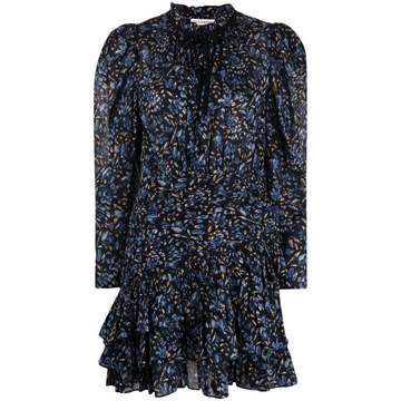 floral-print ruffled dress