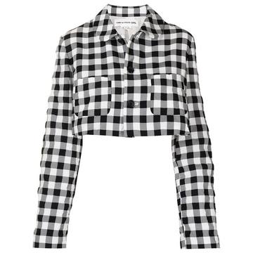 gingham check cropped jacket