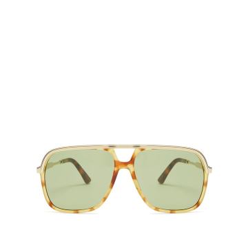 Squared-aviator acetate sunglasses