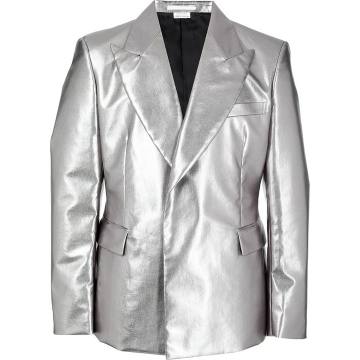 metallic single-breasted blazer