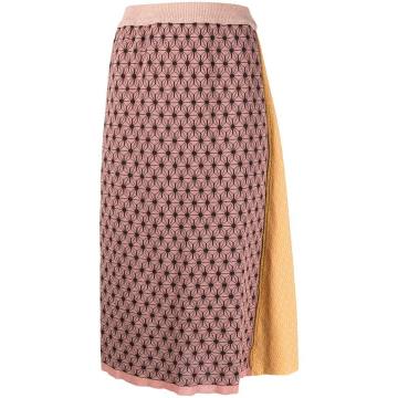 geometric-print knitted skirt