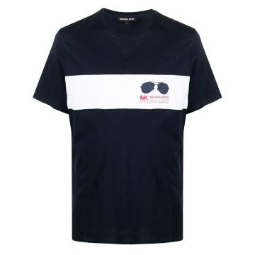 太阳眼镜图案印花T恤