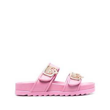 eye-logo double-strap sandals