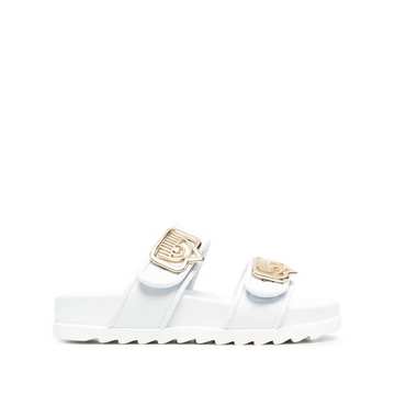 eye-logo double-strap sandals