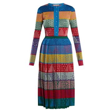 Cecile striped wool-knit midi dress