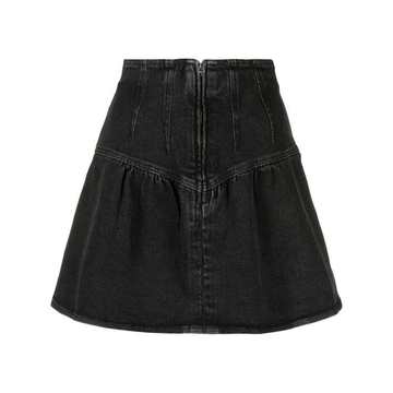 denim A-line miniskirt