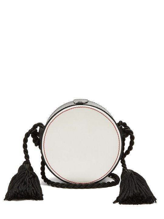 Tassel-embellished circle cross-body leather bag展示图