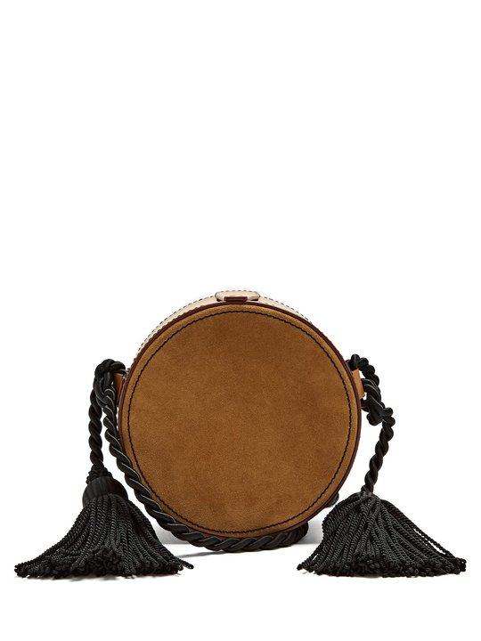 Tassel-embellished circle cross-body leather bag展示图