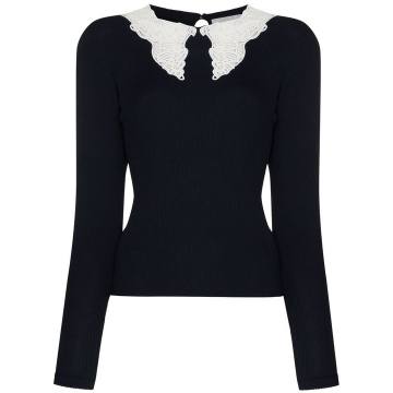lace collared jumper