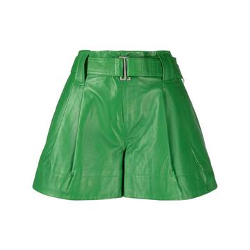 belted pleat-detail shorts